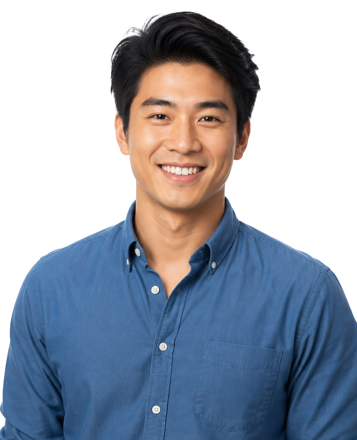 Man with restored hairline after Luma Meds men's hair growth treatment